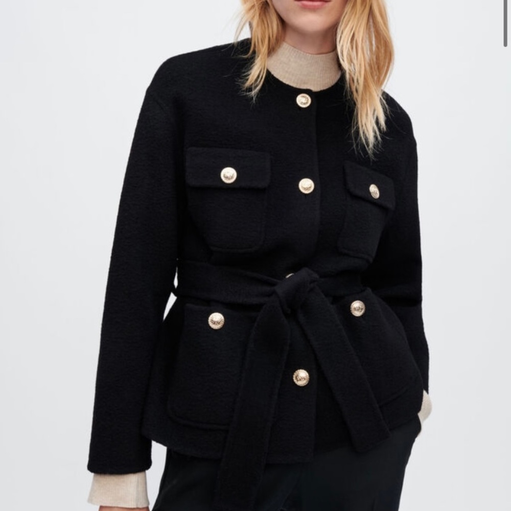 Maje Textured Double-Faced Coat Size 38
